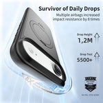 For iPhone Air Magnetic Case Compatible with MagSafe Rotary Kickstand PC + TPU Shockproof Phone Cover
