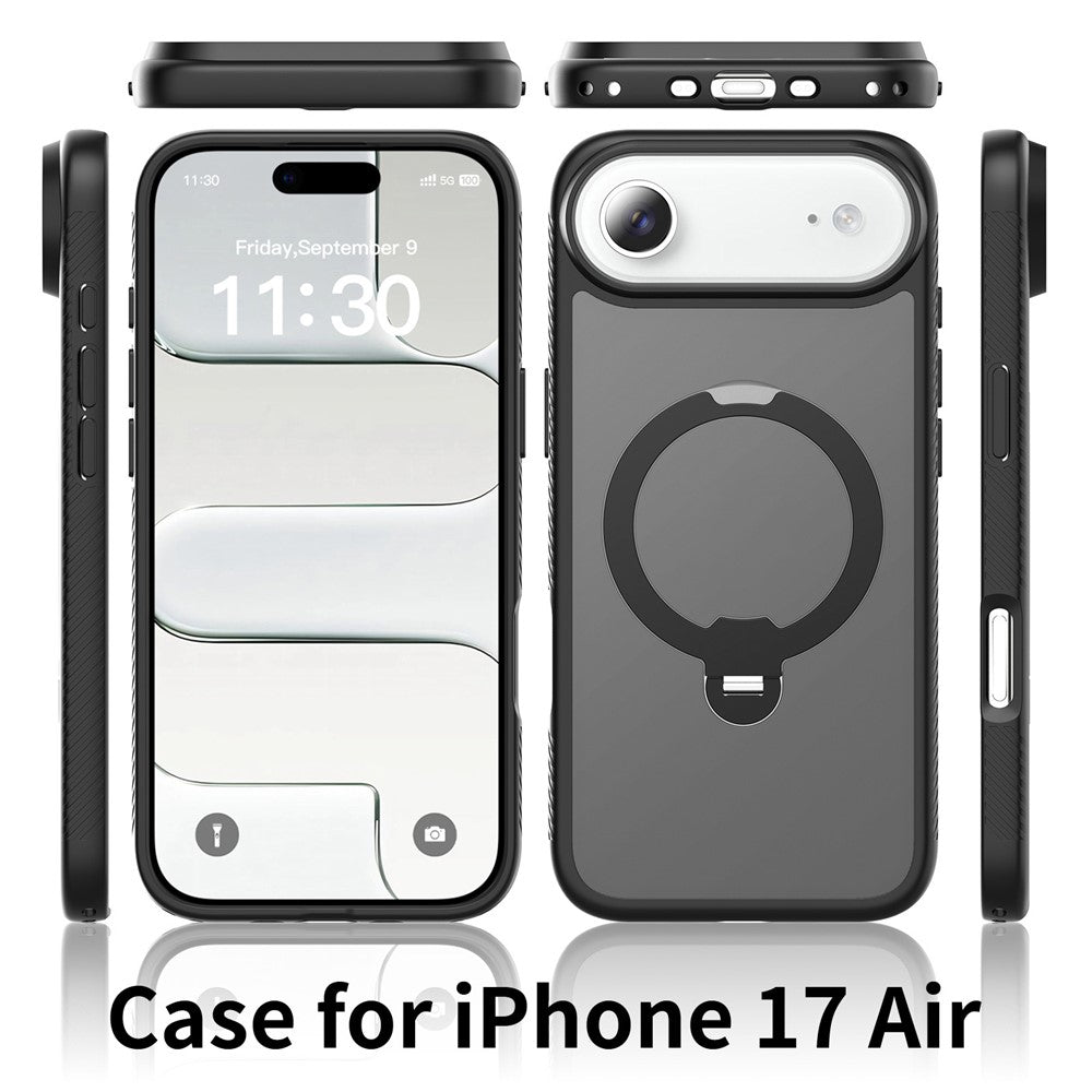 For iPhone Air Magnetic Case Compatible with MagSafe Rotary Kickstand PC + TPU Shockproof Phone Cover
