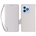 For Honor X8d 4G Litchi Texture Wallet Leather Phone Cover with Wrist Strap