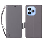 For Honor X8d 4G Litchi Texture Wallet Leather Phone Cover with Wrist Strap
