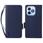For Honor X8d 4G Litchi Texture Wallet Leather Phone Cover with Wrist Strap