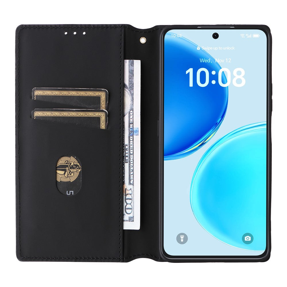 Til Honor X8d 4G Etui Pung Rombepræget PU Læder Telefoncover