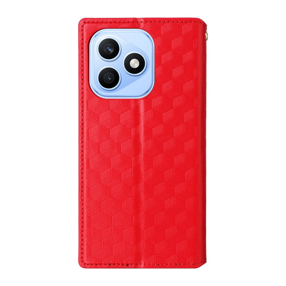 Til Honor X8d 4G Etui Pung Rombepræget PU Læder Telefoncover