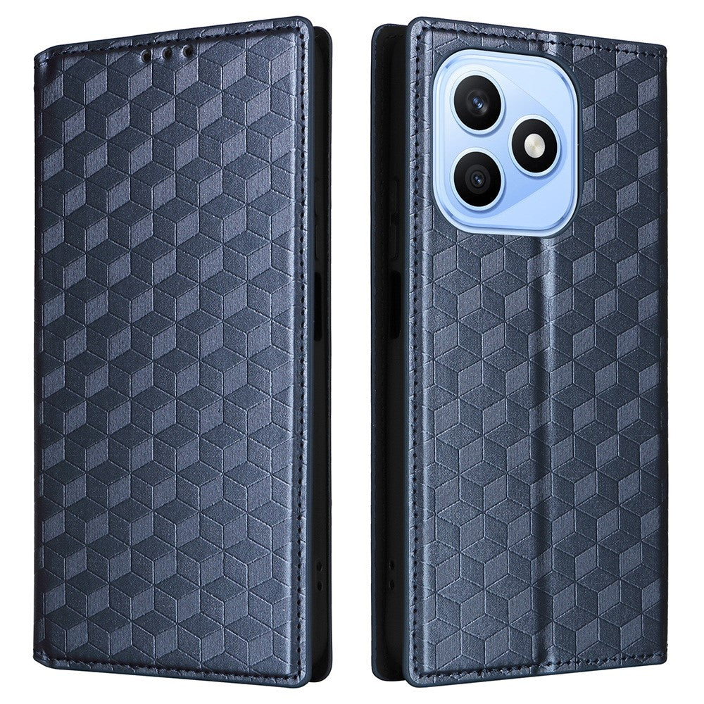 Til Honor X8d 4G Etui Pung Rombepræget PU Læder Telefoncover