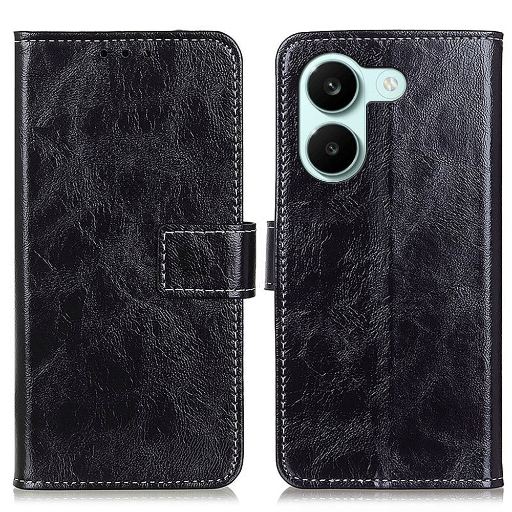 For Xiaomi Redmi Turbo 5 5G  /  Poco X8 Pro 5G Case Wallet Leather Phone Cover Crazy Horse Texture