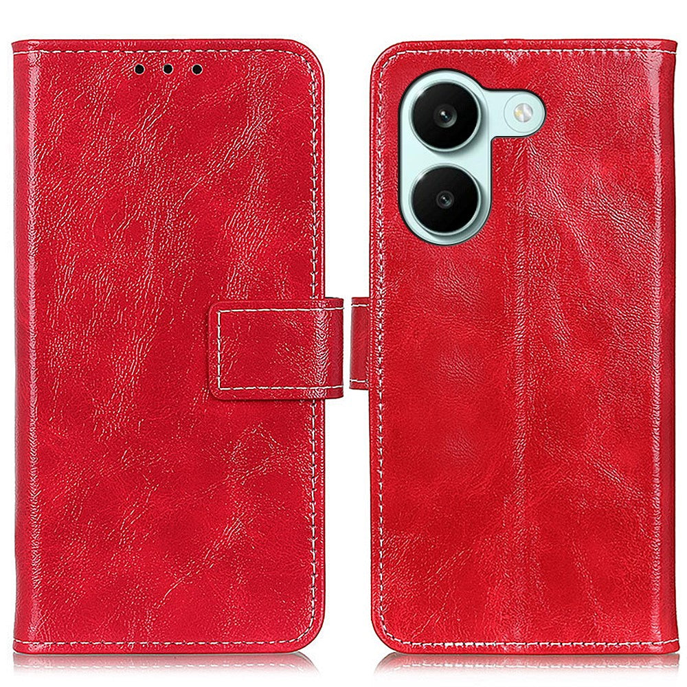 For Xiaomi Redmi Turbo 5 5G  /  Poco X8 Pro 5G Case Wallet Leather Phone Cover Crazy Horse Texture