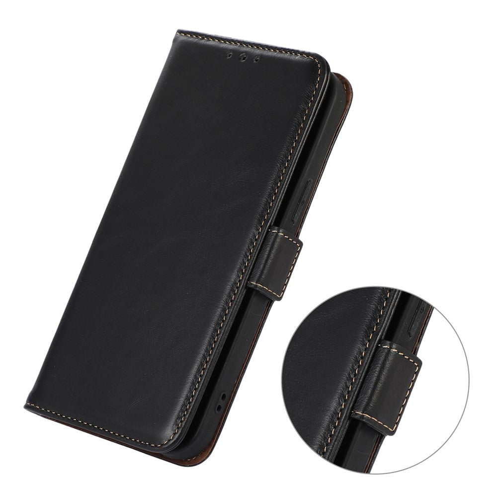 For Xiaomi Redmi Turbo 5 5G Case RFID Blocking Genuine Cow Leather Wallet Phone Cover
