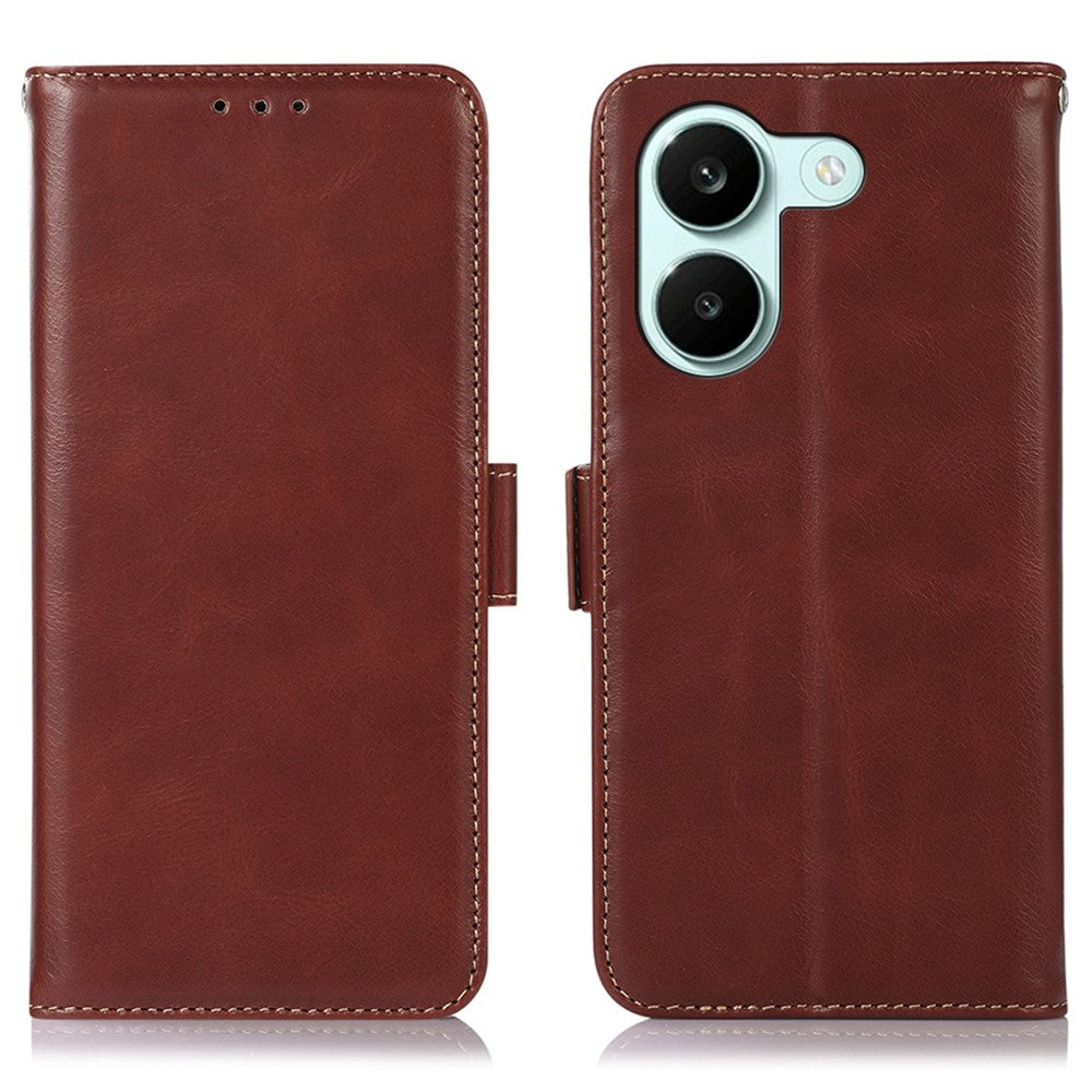 For Xiaomi Redmi Turbo 5 5G Case RFID Blocking Genuine Cow Leather Wallet Phone Cover