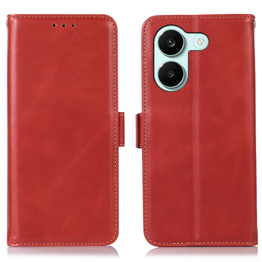 For Xiaomi Redmi Turbo 5 5G Case RFID Blocking Genuine Cow Leather Wallet Phone Cover