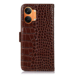 For Xiaomi Redmi Turbo 5 Max 5G Case RFID Blocking Wallet Crocodile Texture Genuine Cow Leather Phone Cover