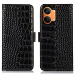 For Xiaomi Redmi Turbo 5 Max 5G Case RFID Blocking Wallet Crocodile Texture Genuine Cow Leather Phone Cover