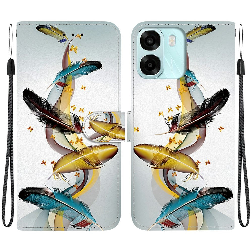 For Oppo A6 5G (Global)  /  A6 4G  /  A6s 5G  /  A6s 4G  /  A6t Pro 4G  /  A6x 4G  /  A6x 5G Case Pattern Printing Leather Flip Wallet Phone Cover with Lanyard