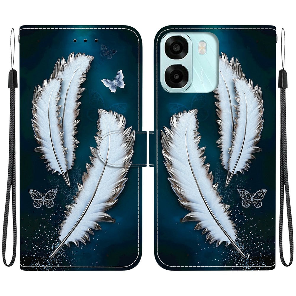 For Oppo A6 5G (Global)  /  A6 4G  /  A6s 5G  /  A6s 4G  /  A6t Pro 4G  /  A6x 4G  /  A6x 5G Case Pattern Printing Leather Flip Wallet Phone Cover with Lanyard