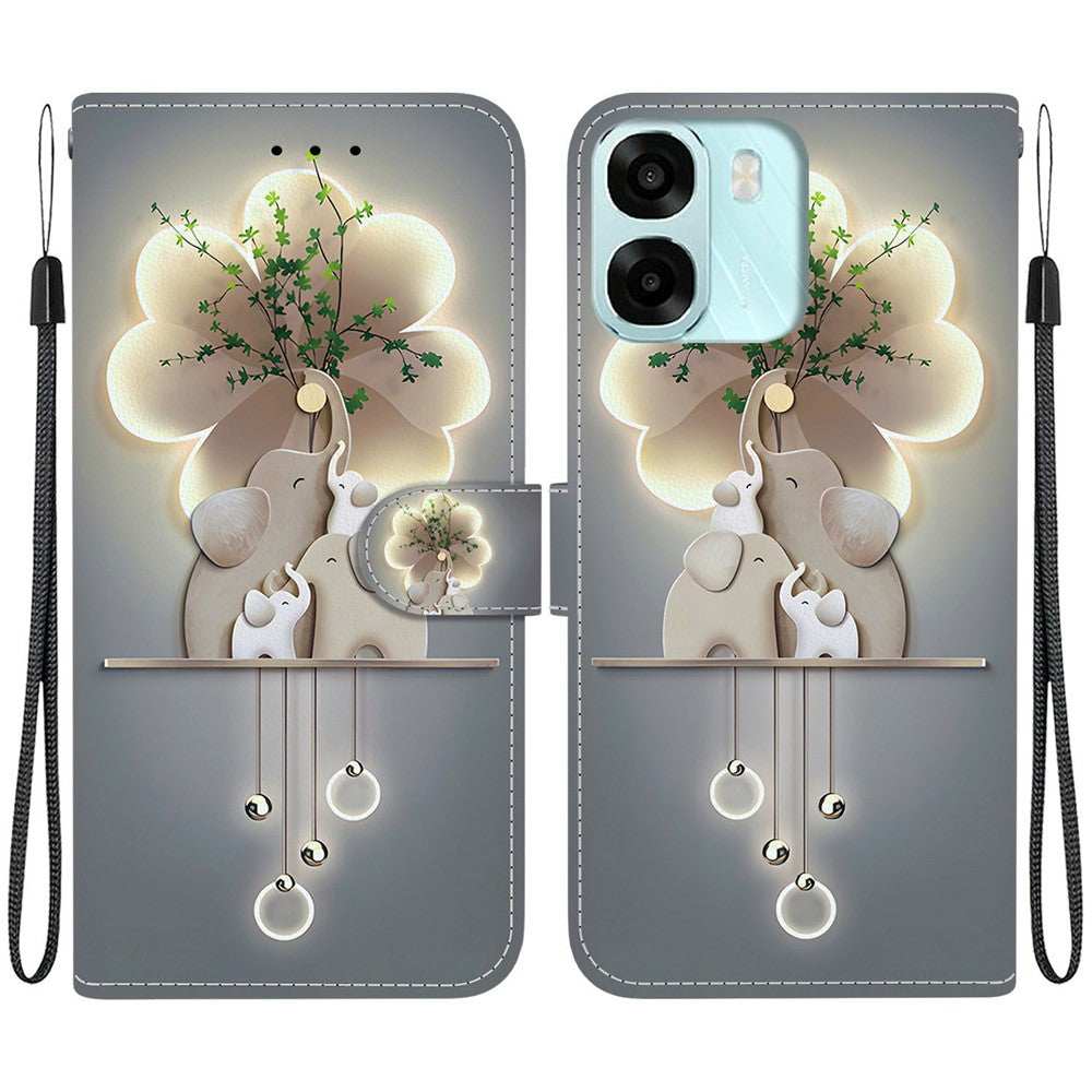 For Oppo A6 5G (Global)  /  A6 4G  /  A6s 5G  /  A6s 4G  /  A6t Pro 4G  /  A6x 4G  /  A6x 5G Case Pattern Printing Leather Flip Wallet Phone Cover with Lanyard