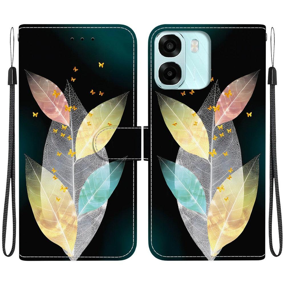 For Oppo A6 5G (Global)  /  A6 4G  /  A6s 5G  /  A6s 4G  /  A6t Pro 4G  /  A6x 4G  /  A6x 5G Case Pattern Printing Leather Flip Wallet Phone Cover with Lanyard