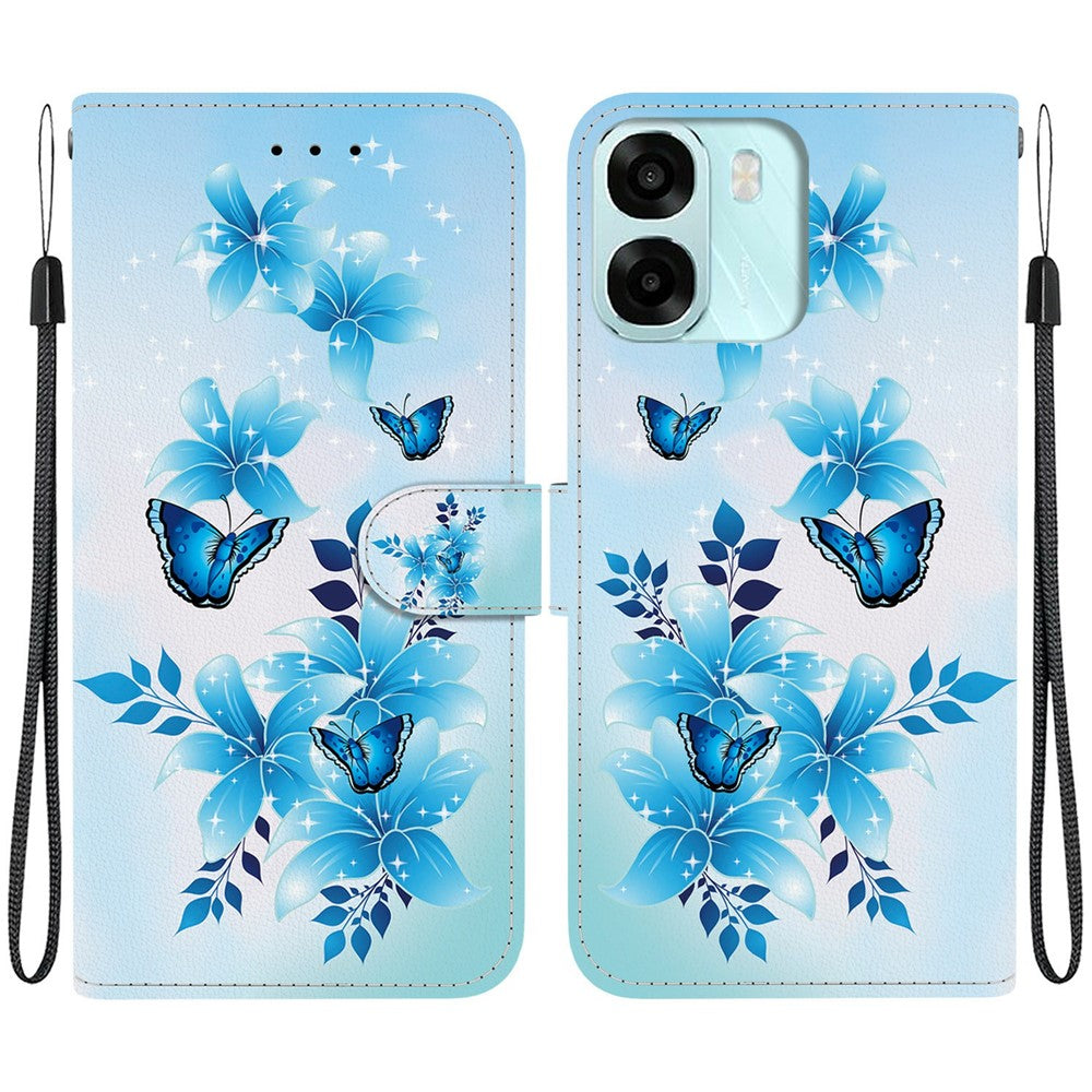 For Oppo A6 5G (Global)  /  A6 4G  /  A6s 5G  /  A6s 4G  /  A6t Pro 4G  /  A6x 4G  /  A6x 5G Case Pattern Printing Leather Flip Wallet Phone Cover with Lanyard