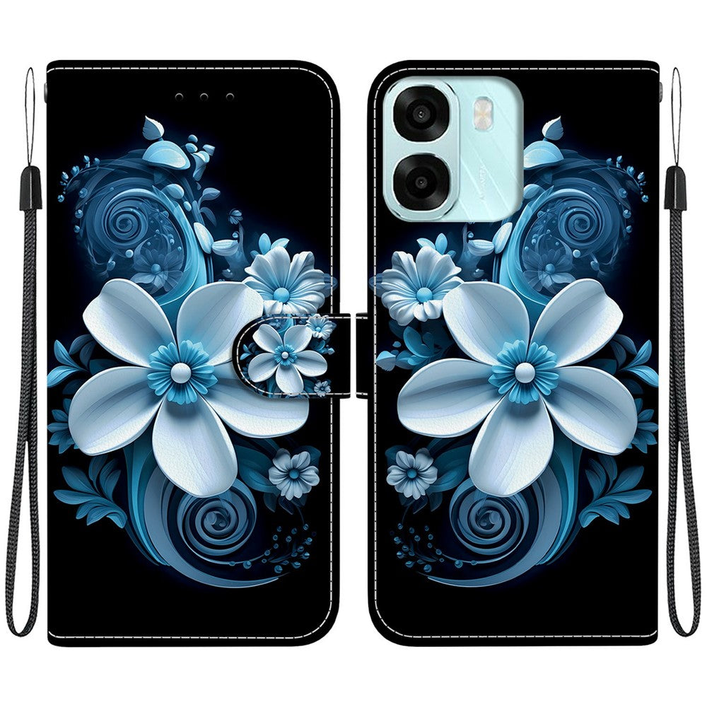 For Oppo A6 5G (Global)  /  A6 4G  /  A6s 5G  /  A6s 4G  /  A6t Pro 4G  /  A6x 4G  /  A6x 5G Case Pattern Printing Leather Flip Wallet Phone Cover with Lanyard