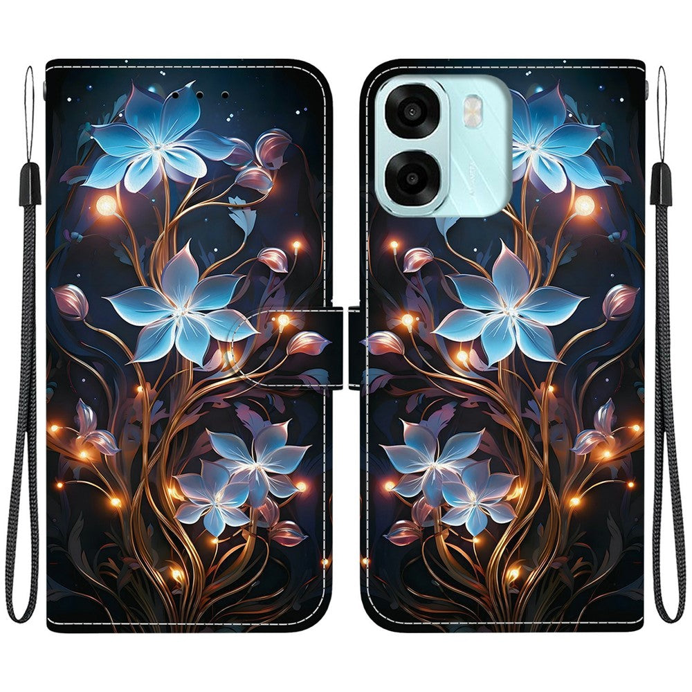 For Oppo A6 5G (Global)  /  A6 4G  /  A6s 5G  /  A6s 4G  /  A6t Pro 4G  /  A6x 4G  /  A6x 5G Case Pattern Printing Leather Flip Wallet Phone Cover with Lanyard