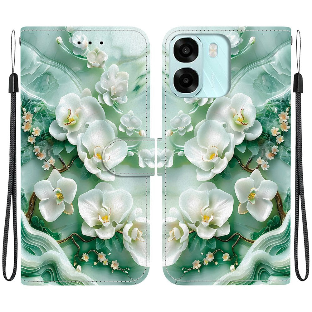 For Oppo A6 5G (Global)  /  A6 4G  /  A6s 5G  /  A6s 4G  /  A6t Pro 4G  /  A6x 4G  /  A6x 5G Case Pattern Printing Leather Flip Wallet Phone Cover with Lanyard