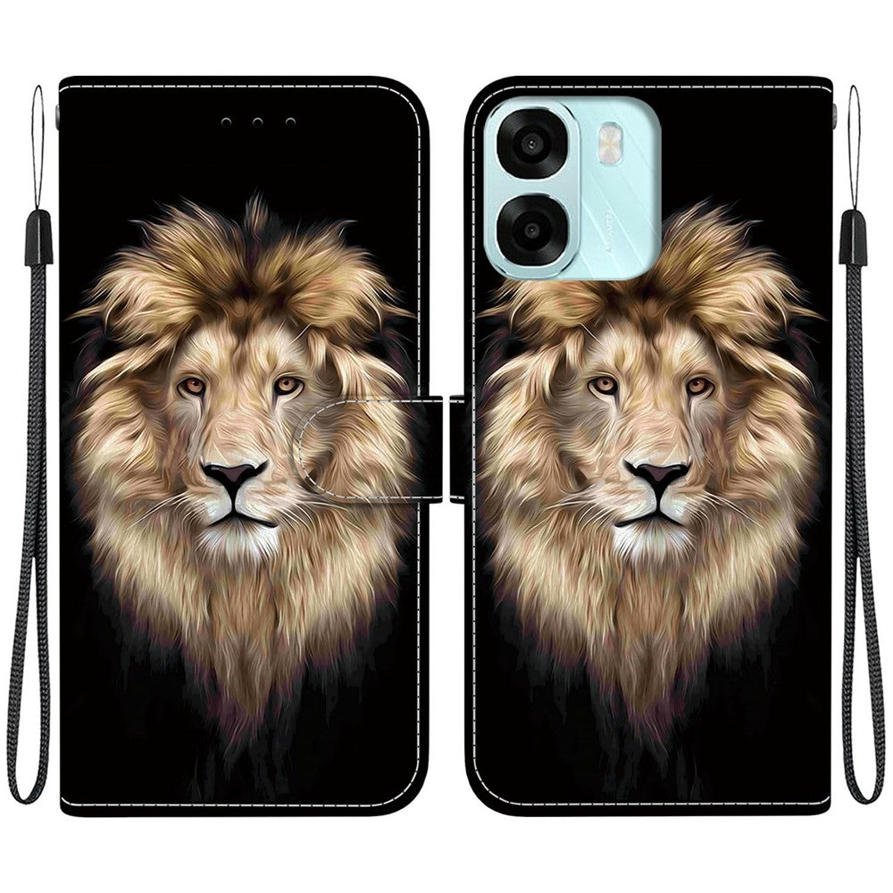 For Oppo A6 5G (Global)  /  A6 4G  /  A6s 5G  /  A6s 4G  /  A6t Pro 4G  /  A6x 4G  /  A6x 5G Case Pattern Printing Leather Flip Wallet Phone Cover with Lanyard