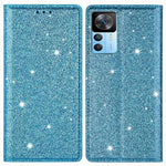 For Xiaomi 12T 5G / 12T Pro 5G / Redmi K50 Ultra 5G Card Holder Design Slim Stand Phone Cover Glitter Powder PU Leather Cell Phone Case with Magnetic Auto-absorbed Closure
