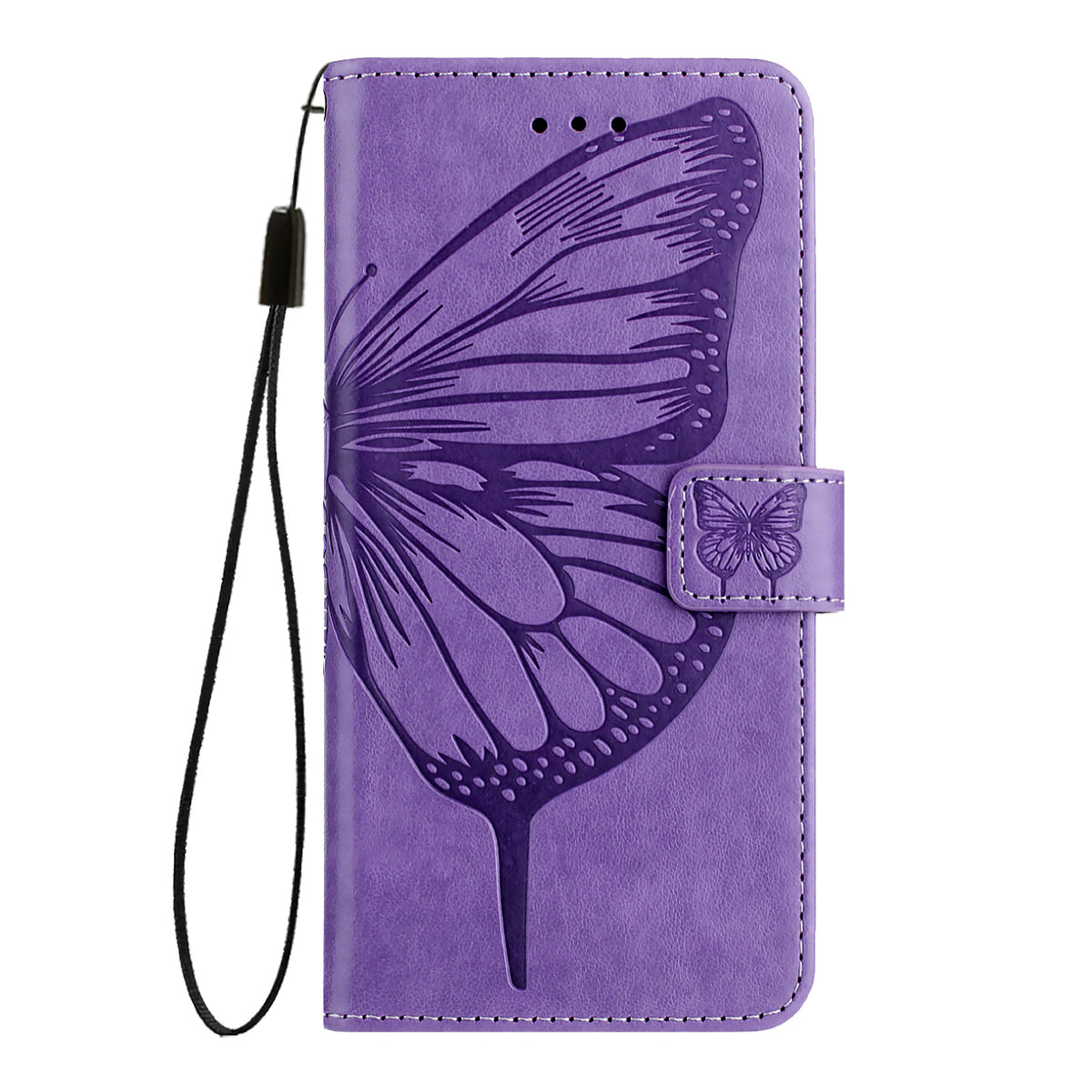 For Xiaomi Poco X8 Pro Max 5G / Xiaomi Redmi Turbo 5 Max 5G Wallet Case with Wrist Strap Butterfly Imprint Leather Phone Cover