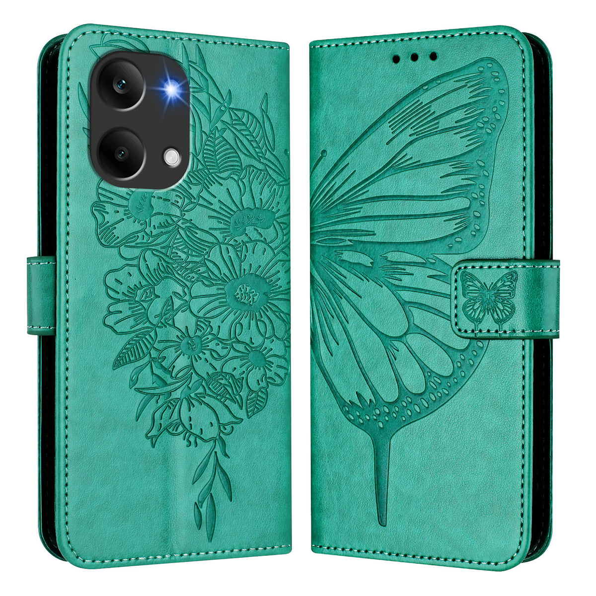 For Xiaomi Poco X8 Pro Max 5G / Xiaomi Redmi Turbo 5 Max 5G Wallet Case with Wrist Strap Butterfly Imprint Leather Phone Cover