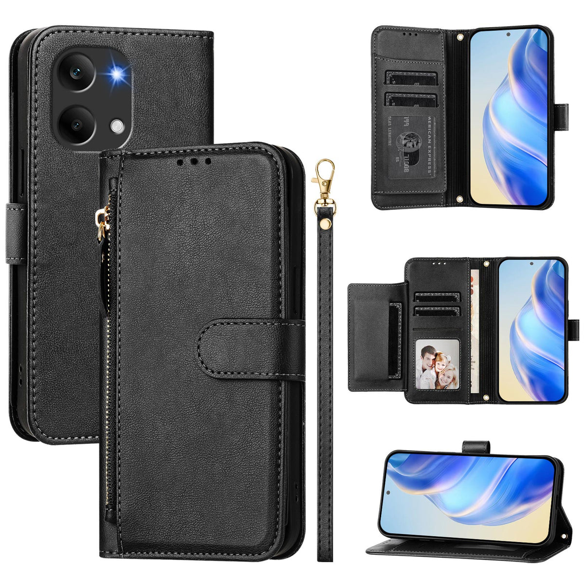 For Xiaomi Poco X8 Pro Max 5G / Xiaomi Redmi Turbo 5 Max 5G Case Zipper Pocket Multiple Card Slots Leather Phone Cover