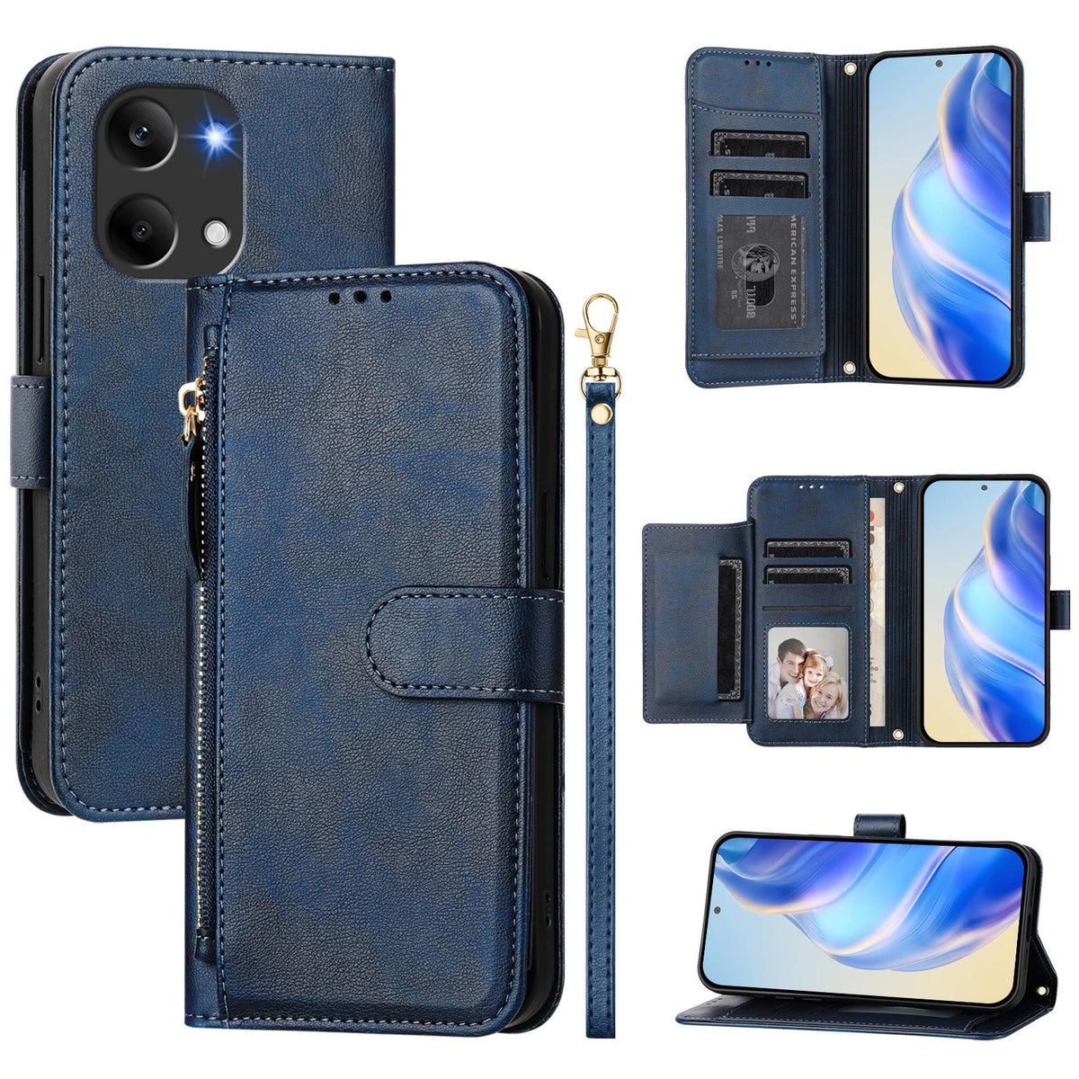 For Xiaomi Poco X8 Pro Max 5G / Xiaomi Redmi Turbo 5 Max 5G Case Zipper Pocket Multiple Card Slots Leather Phone Cover