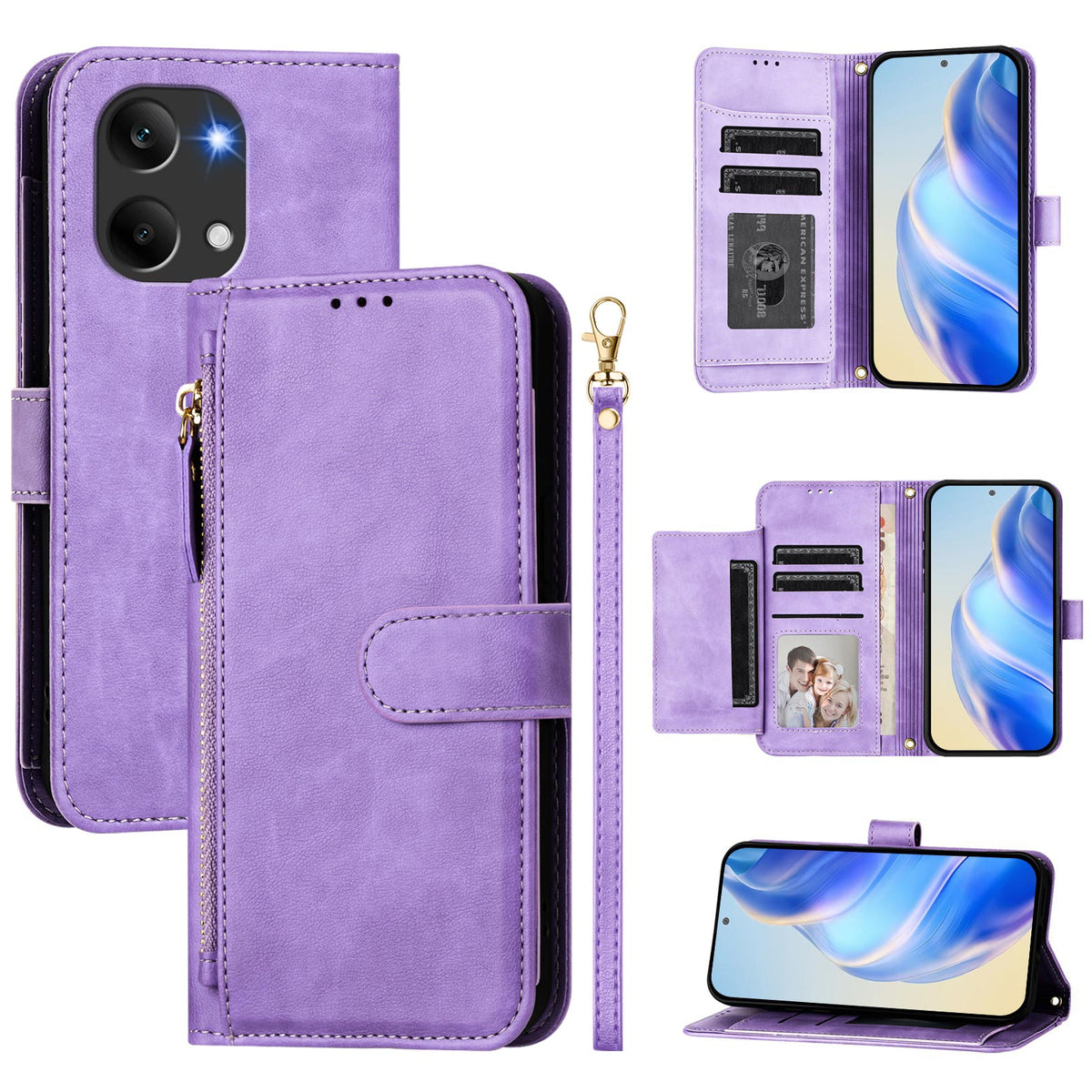 For Xiaomi Poco X8 Pro Max 5G / Xiaomi Redmi Turbo 5 Max 5G Case Zipper Pocket Multiple Card Slots Leather Phone Cover