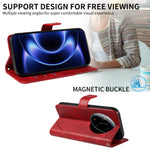 For Xiaomi 17 Ultra 5G Leather Case Geometric Line Design Wallet Phone Cover with Wrist Strap