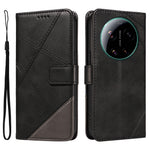 For Xiaomi 17 Ultra 5G Leather Case Geometric Line Design Wallet Phone Cover with Wrist Strap