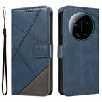 For Xiaomi 17 Ultra 5G Leather Case Geometric Line Design Wallet Phone Cover with Wrist Strap