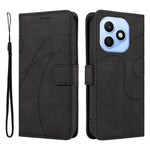 For Honor X8d 4G Wallet Case Leather Phone Cover Stand with Curved Line Design