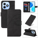 For Honor X8d 4G Wallet Case Leather Phone Cover Stand with Curved Line Design