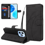 For Honor X8d 4G Wallet Case Leather Phone Cover Stand with Curved Line Design