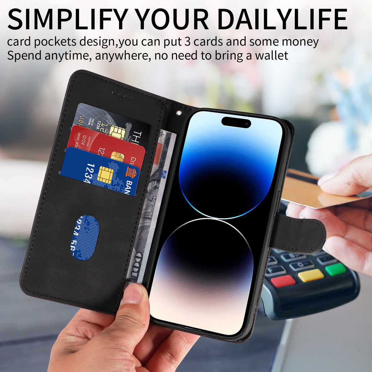 For Honor X8d 4G Wallet Case Leather Phone Cover Stand with Curved Line Design