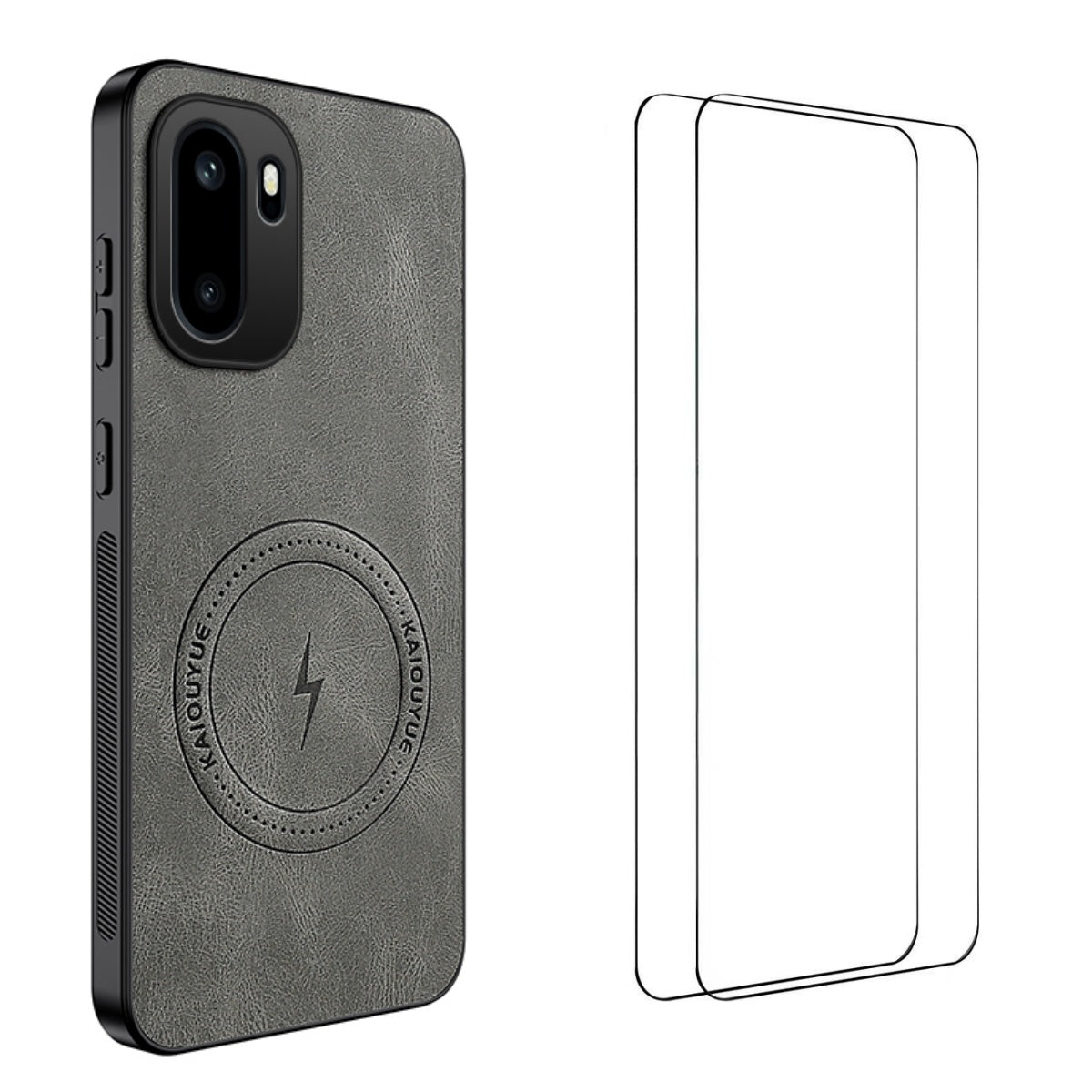 WANLONFENG For OnePlus Ace 6 5G / OnePlus Ace 6T 5G / OnePlus 15R 5G SD Series Magnetic Case Nappa Texture PC TPU Phone Cover with 2Pcs Screen Film