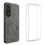 WANLONFENG För OnePlus Ace 5 Ultra 5G / OnePlus Nord 5 5G SD-serien Magnetiskt skal Nappatextur PC TPU mobilskal med 2 st. skärmfilm