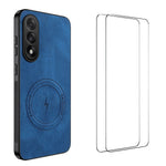 WANLONFENG För OnePlus Ace 5 Ultra 5G / OnePlus Nord 5 5G SD-serien Magnetiskt skal Nappatextur PC TPU mobilskal med 2 st. skärmfilm