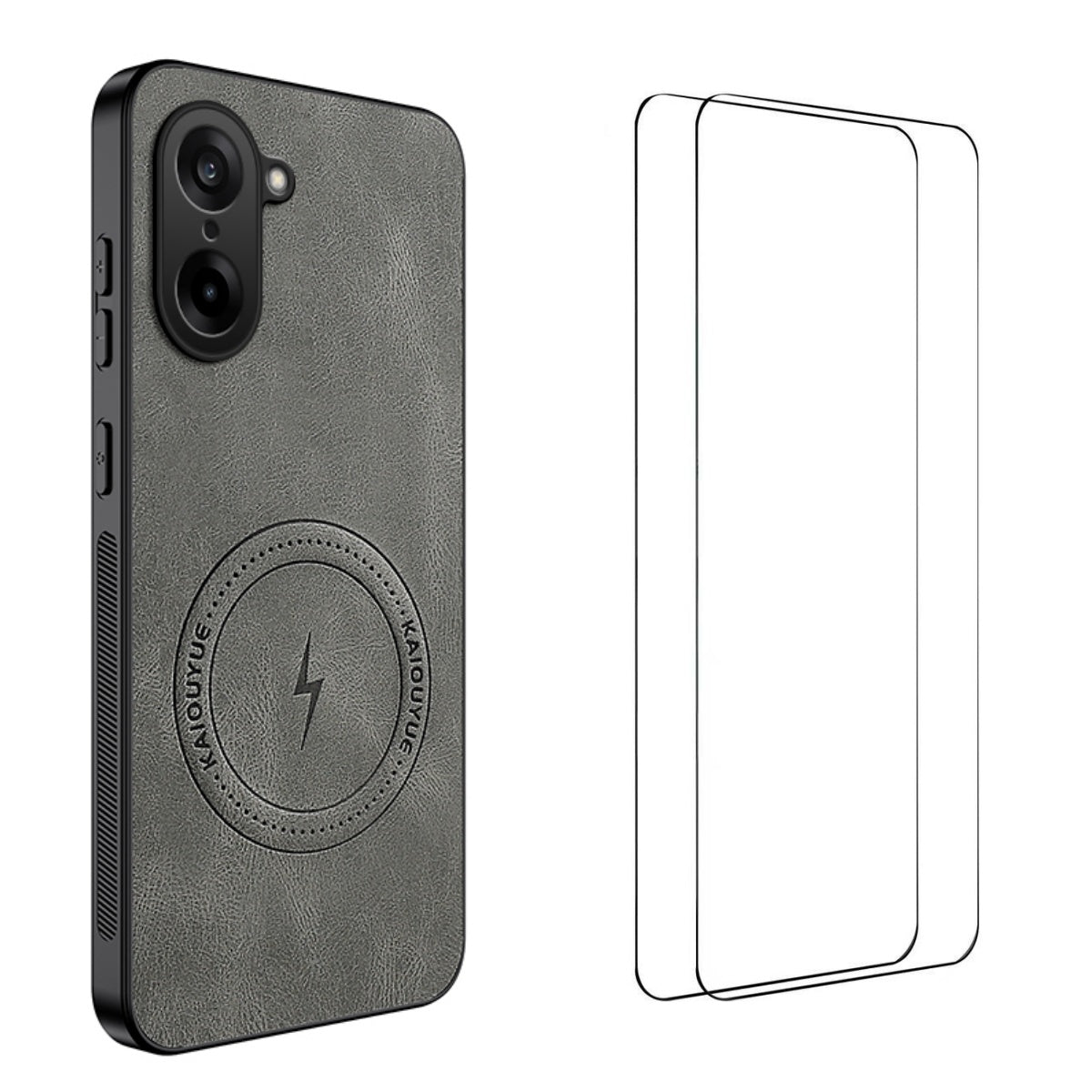 WANLONFENG För OnePlus Ace 5 Racing 5G / OnePlus Nord CE5 5G SD-serien Magnetiskt skal Nappatextur PC TPU mobilskal med 2 st. skärmfilm