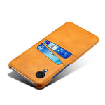 For Samsung Galaxy A23e Dual Card Slots Back Cover Anti-scratch PU Leather Coated Hard PC Protective Case