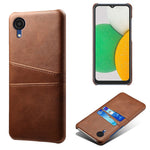 For Samsung Galaxy A23e Dual Card Slots Back Cover Anti-scratch PU Leather Coated Hard PC Protective Case