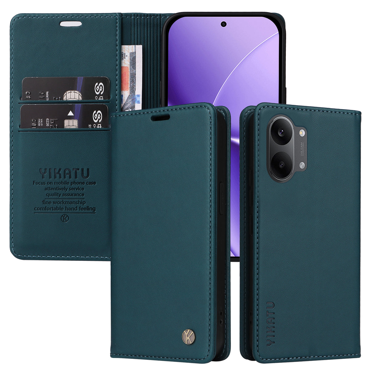 YIKATU For Xiaomi Poco X8 Pro Max 5G / Xiaomi Redmi Turbo 5 Max 5G YK-001 Phone Cases Magnetic Closure PU Leather Mobile Cover