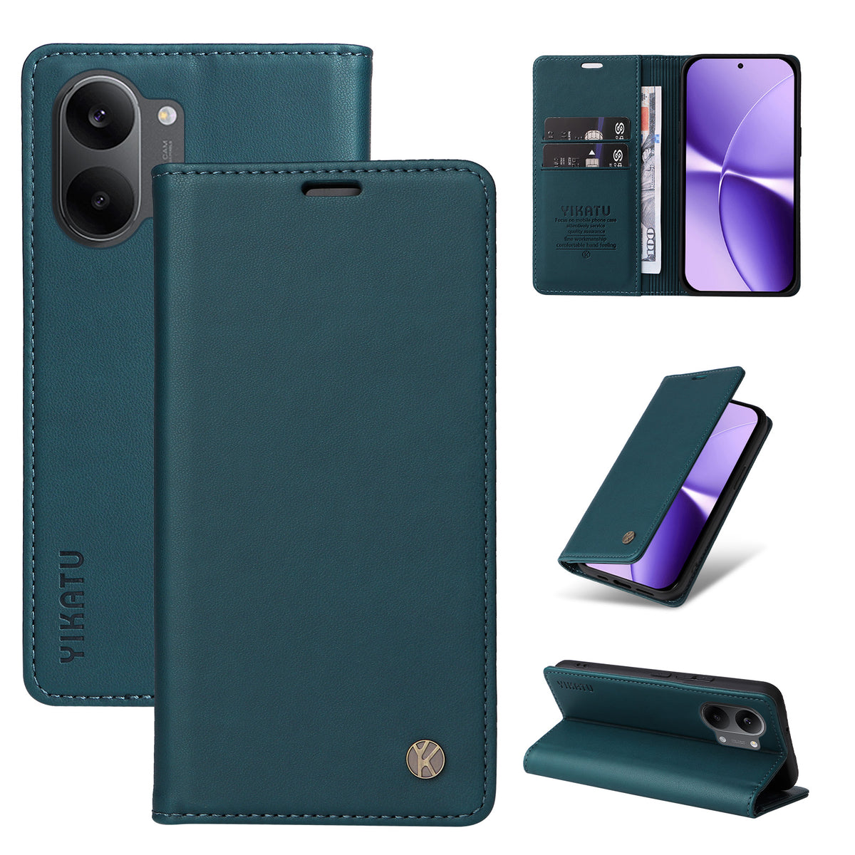 YIKATU For Xiaomi Poco X8 Pro Max 5G / Xiaomi Redmi Turbo 5 Max 5G YK-001 Phone Cases Magnetic Closure PU Leather Mobile Cover
