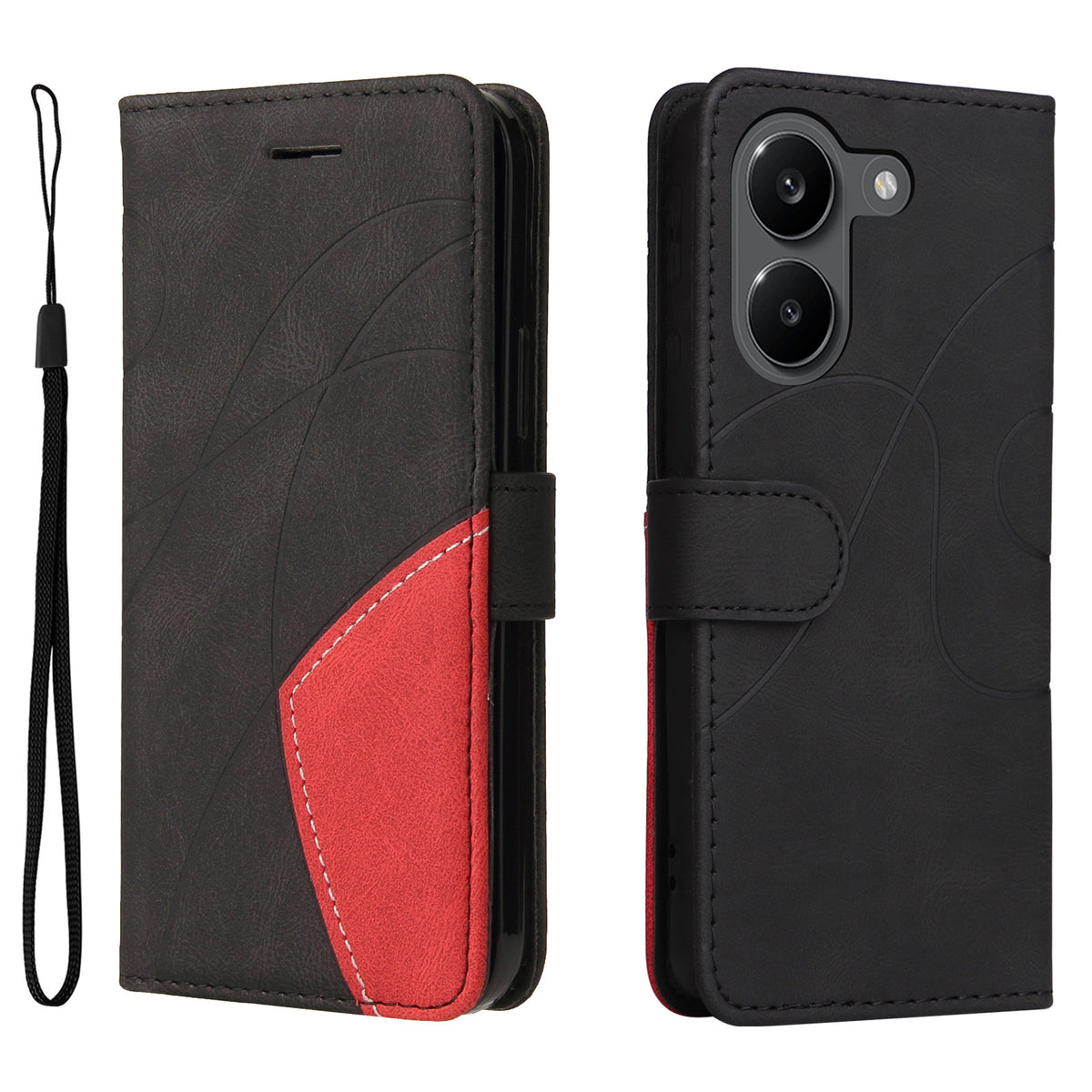 For Xiaomi Poco X8 Pro 5G / Xiaomi Redmi Turbo 5 5G Leather Phone Case Stand Wallet with Bi-colour Splicing Design