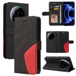 For Xiaomi 17 Ultra 5G Leather Phone Case Stand Wallet with Bi-colour Splicing Design
