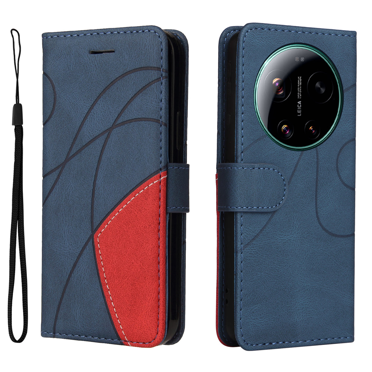 For Xiaomi 17 Ultra 5G Leather Phone Case Stand Wallet with Bi-colour Splicing Design