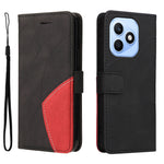 Til Honor X8d 4G Læder Telefoncover Stativ Pung med Tofarvet Splejse-design