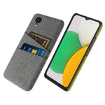 For Samsung Galaxy A23e Cloth Texture Dual Card Slots Phone Back Case Hard PC Drop-proof Cover